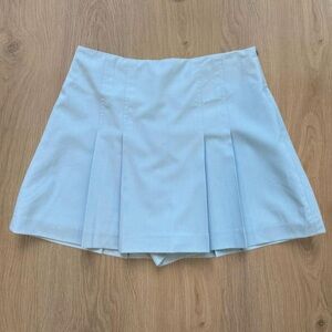 Zara Baby Blue Pleated Mini Skort Skirt